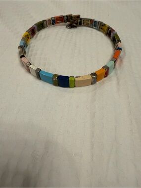 Multicolor Enamel Tile Choker Necklace - Women Jewelry